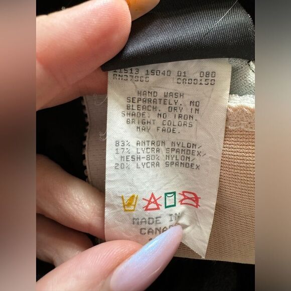 Vintage Jantzen Mesh High Neck Swimsuit Onesie Sz 10 Black Full Coverage Amulet - Picture 6 of 7